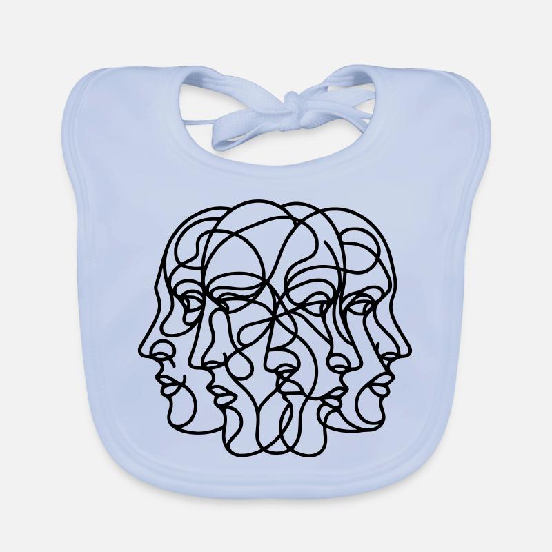 Visages abstraits Bavoir bio Bébé