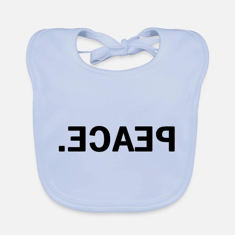 PEACE. PEACE. Schwarz - Baby Bio-Lätzchen - sky Blue
