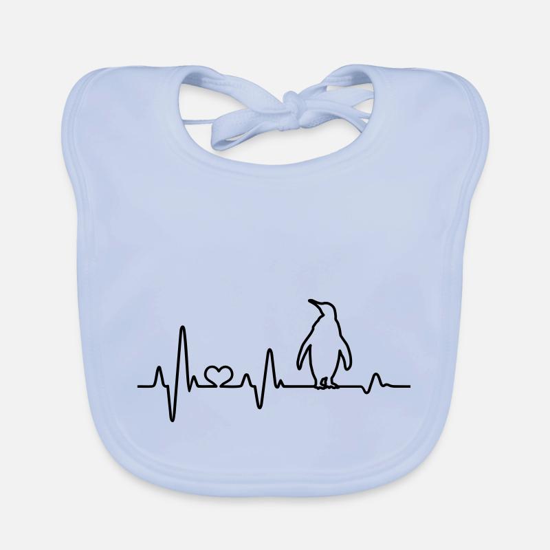 Rythme cardiaque Pingouin ECG Pingouins Pôle Sud Antarctique Bavoir bio Bébé