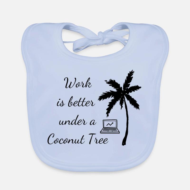 Work under the coconut palm Organic Baby Bibs