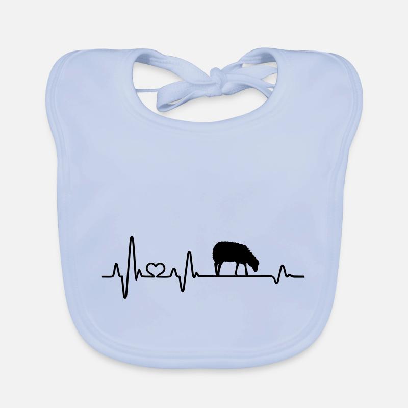 Schaf Herzschlag Schäfer Geschenkidee liebe Schafe - Baby Bio-Lätzchen - sky Blue