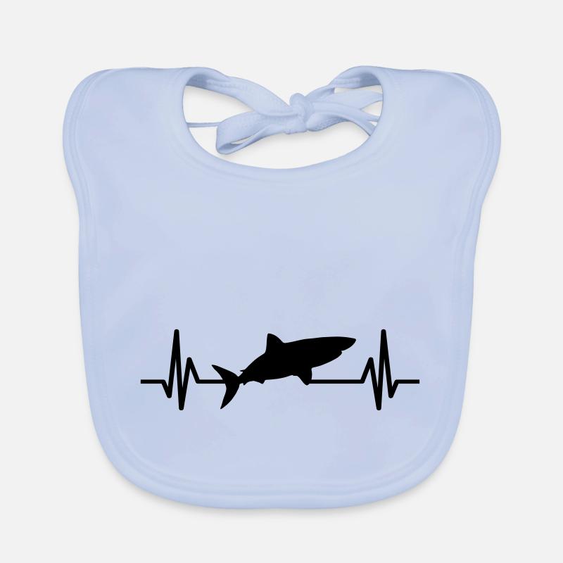 shark heartbeat shark shark fin Organic Baby Bibs