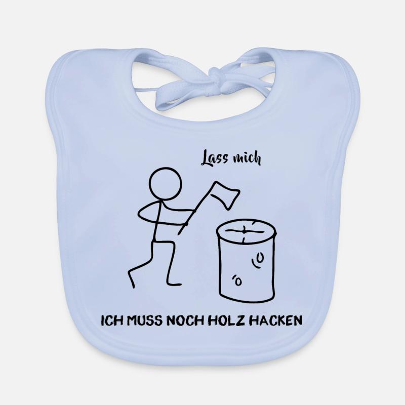 Strichmännchen - Ich muss noch Holz hacken Baby Bio-Lätzchen