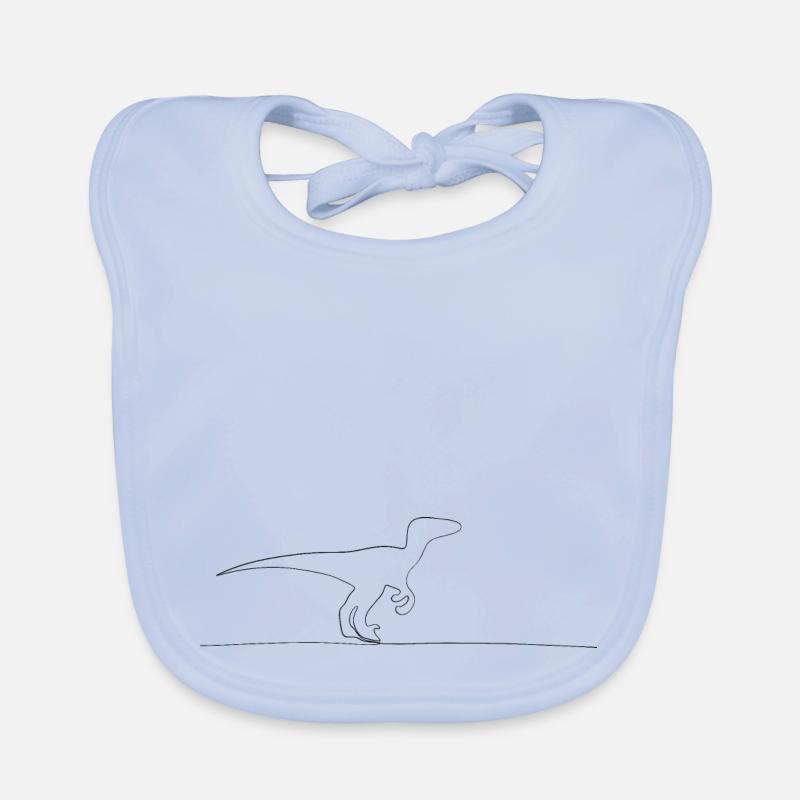 Dino - minimalistischer Dinosaurier - Baby Bio-Lätzchen - sky Blue