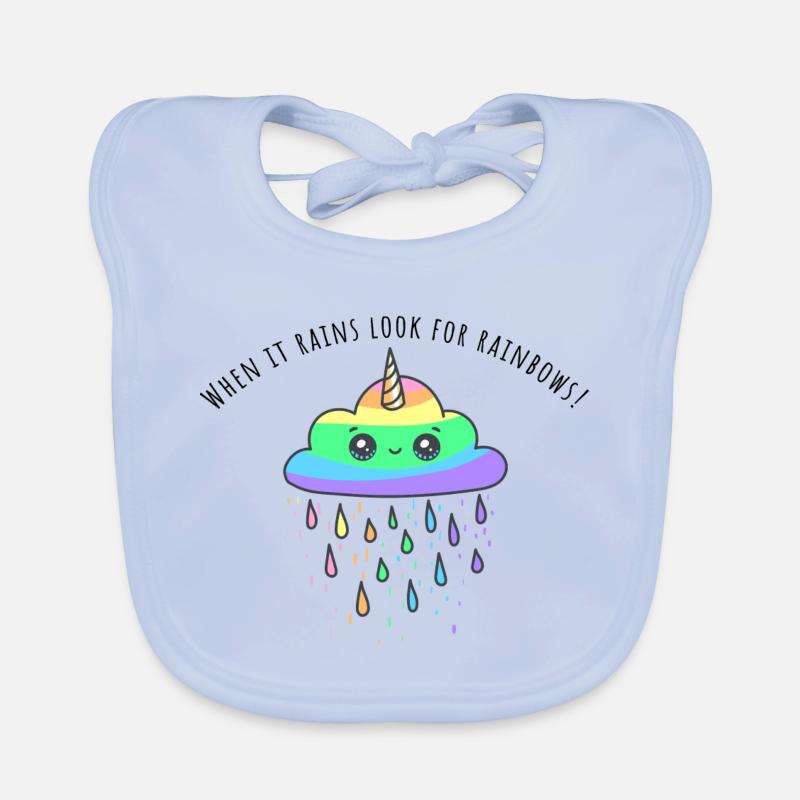 moln regnbåge regnbåge Ekologisk babyhaklapp