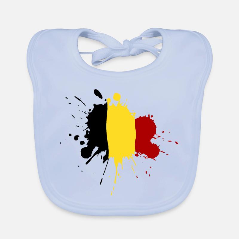 Belgien Flagge Fleckendesign Baby Bio-Lätzchen