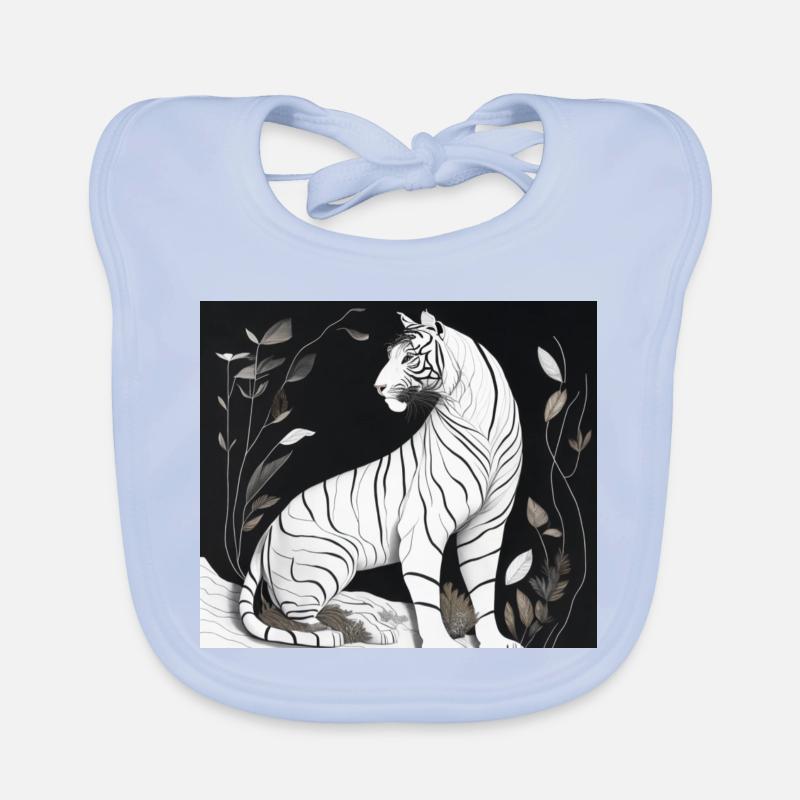 weißer Tiger - Baby Bio-Lätzchen - sky Blue