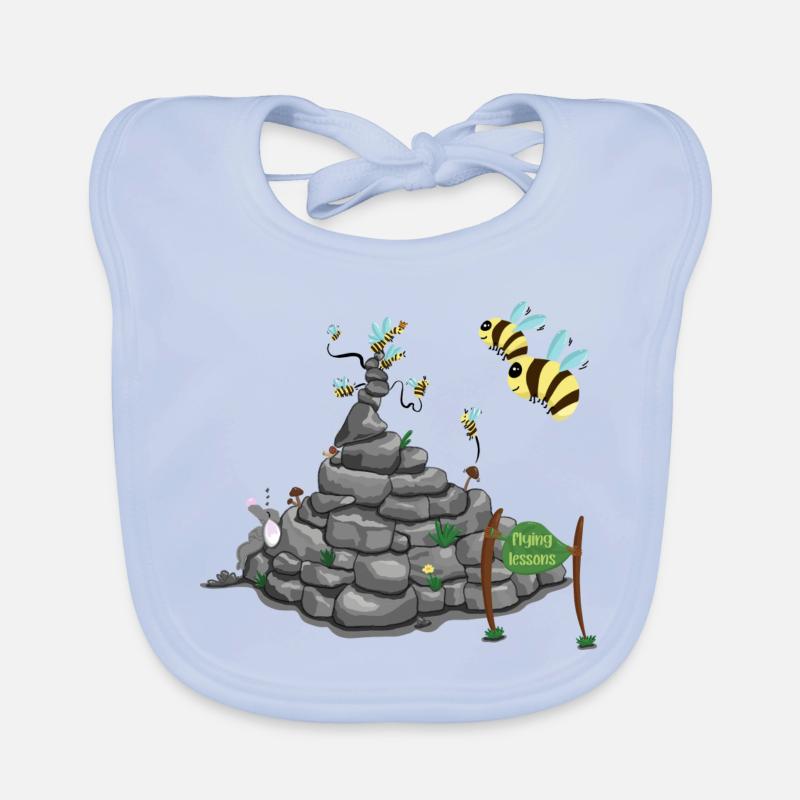 Bees learn to fly - first flying lesson Organic Baby Bibs