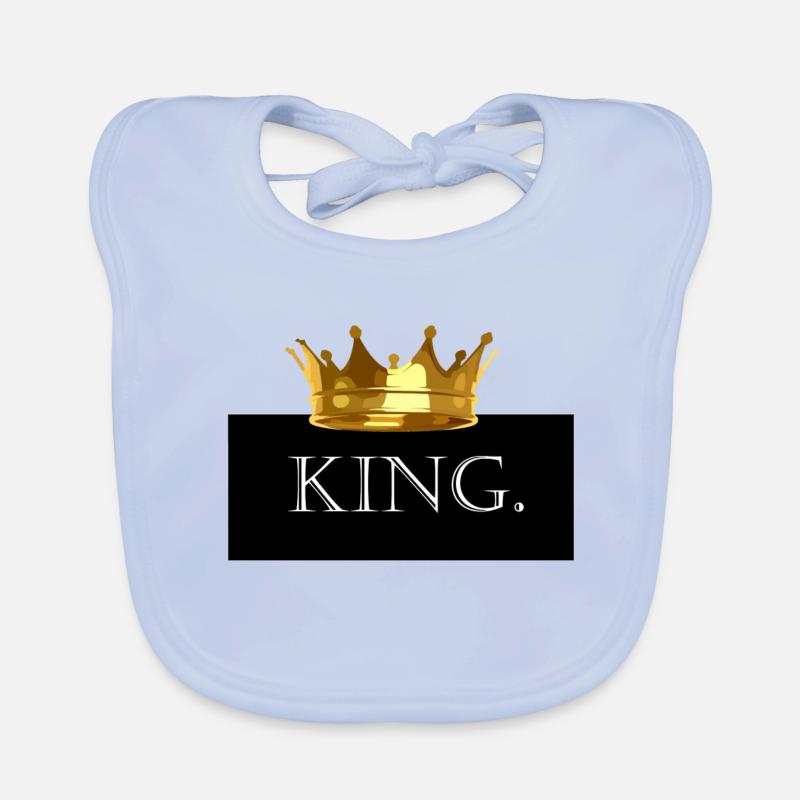 KING CROWN - Bavoir bio Bébé - bleu ciel