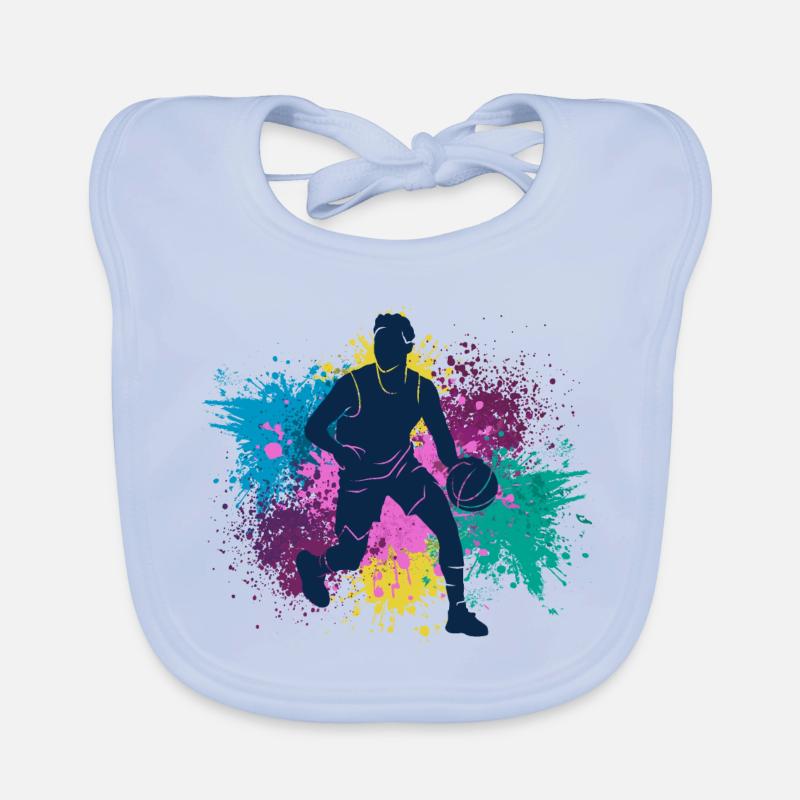 Basket-ball éclaboussures de couleur Grungy Bavoir bio Bébé