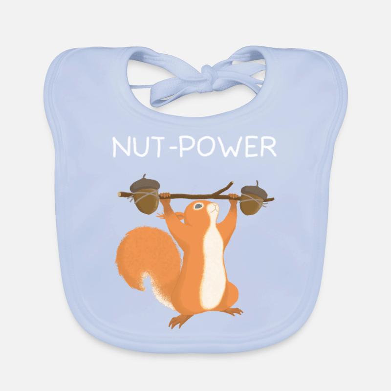 Squirrel nut power Organic Baby Bibs