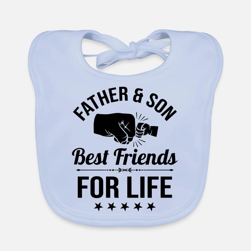 Vater und Sohn beste Freunde Faust Faustschlag Baby Bio-Lätzchen
