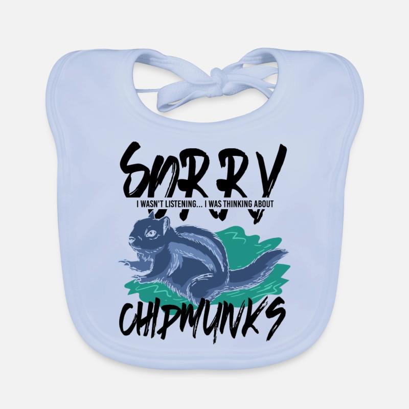 Thinking About Chipmunks Cute Squirrel Forest Organic Baby Bibs
