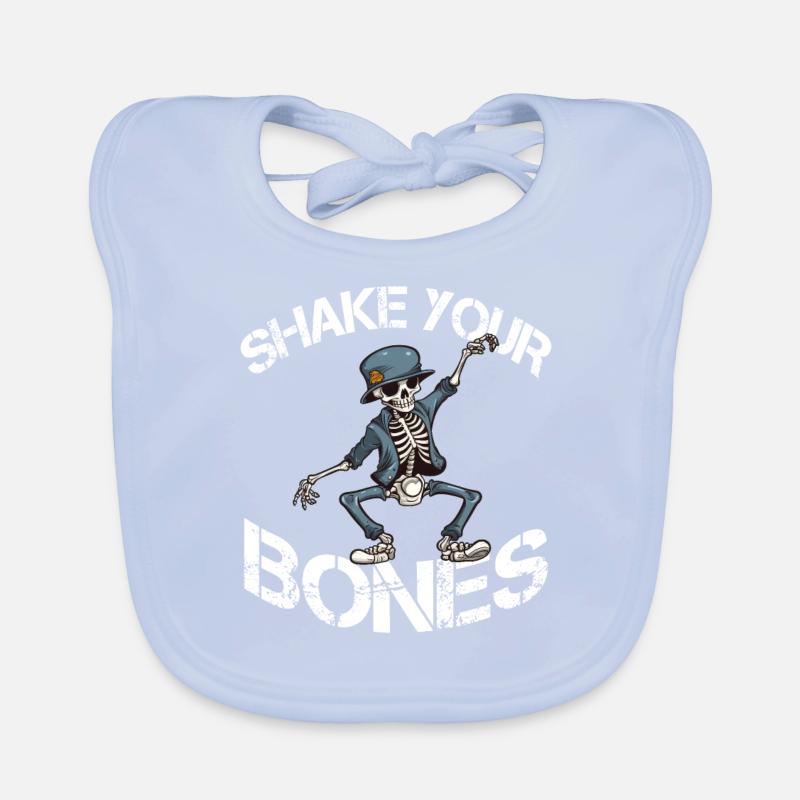 Shake your Bones Skelett Spruch Lusitg Baby Bio-Lätzchen
