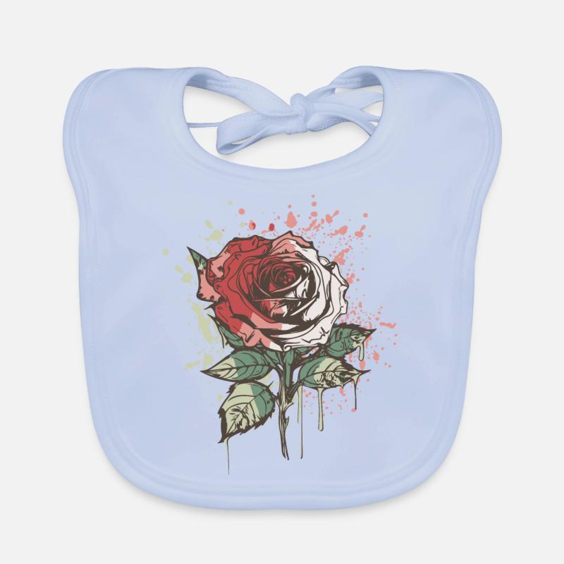 Rote Rose Baby Bio-Lätzchen