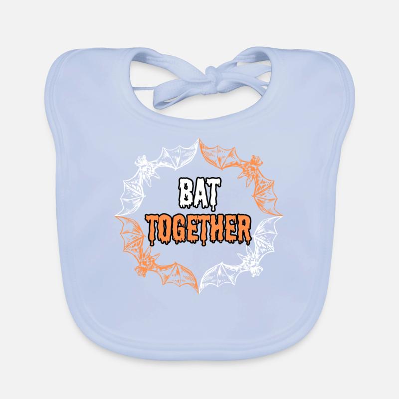 bat together - Bavoir bio Bébé - bleu ciel