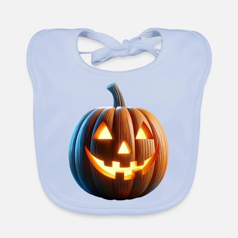 Jack o Lantern Pumpkin Organic Baby Bibs