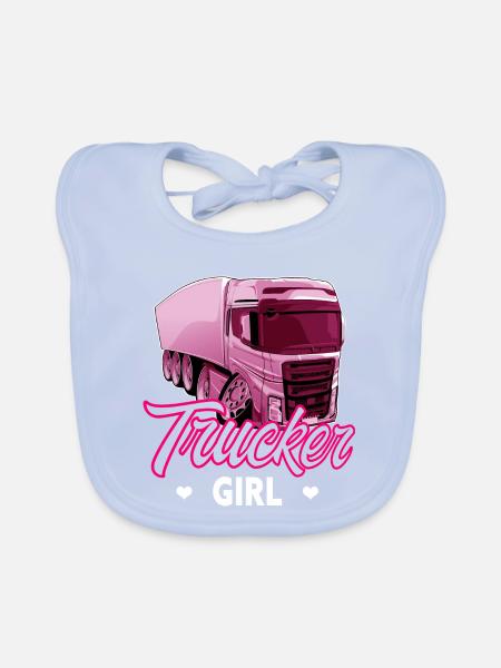 Trucker Girl - Baby Bio-Lätzchen - sky Blue