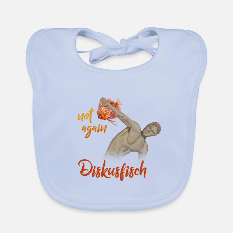 Diskusfisch Statue aquarell Wettkampf Diskuswerfen Baby Bio-Lätzchen