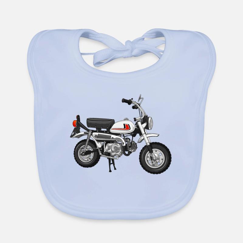 Monkey Z50J J1 DE | céramique blanc - Bavoir bio Bébé - bleu ciel