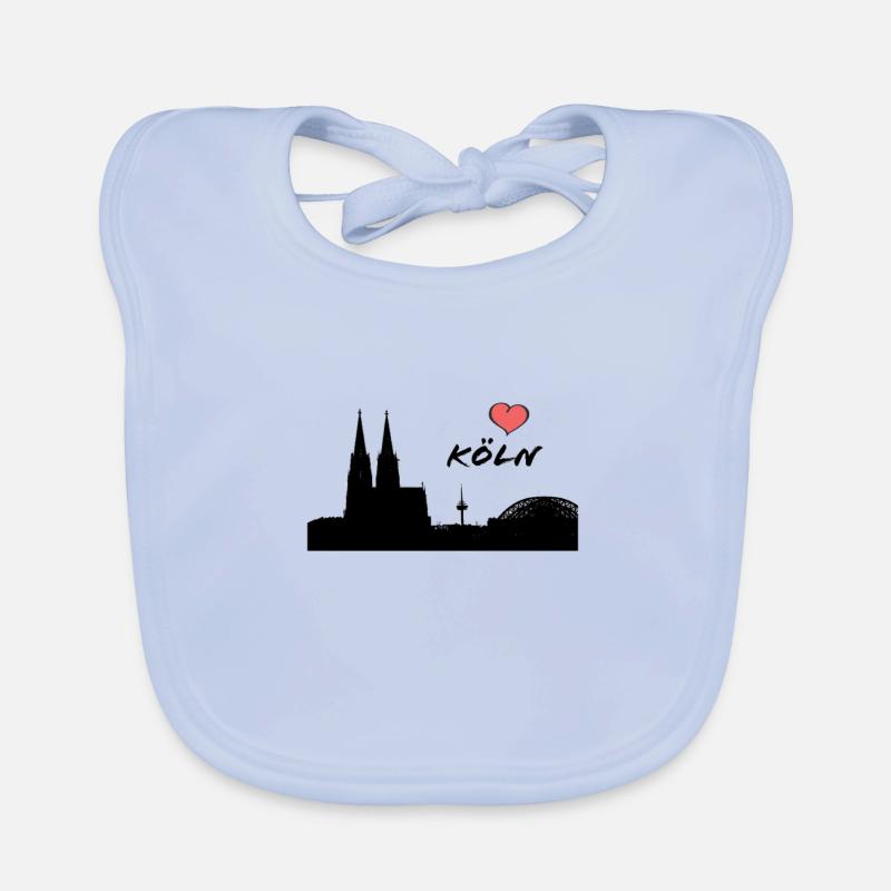 Ich liebe Köln - Silhouette Kölner Dom - Heimat Baby Bio-Lätzchen