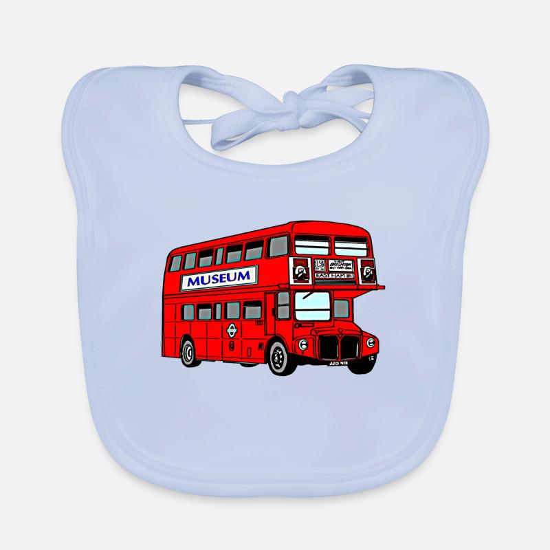 Autobus Londra Bavaglino ecologico per neonato