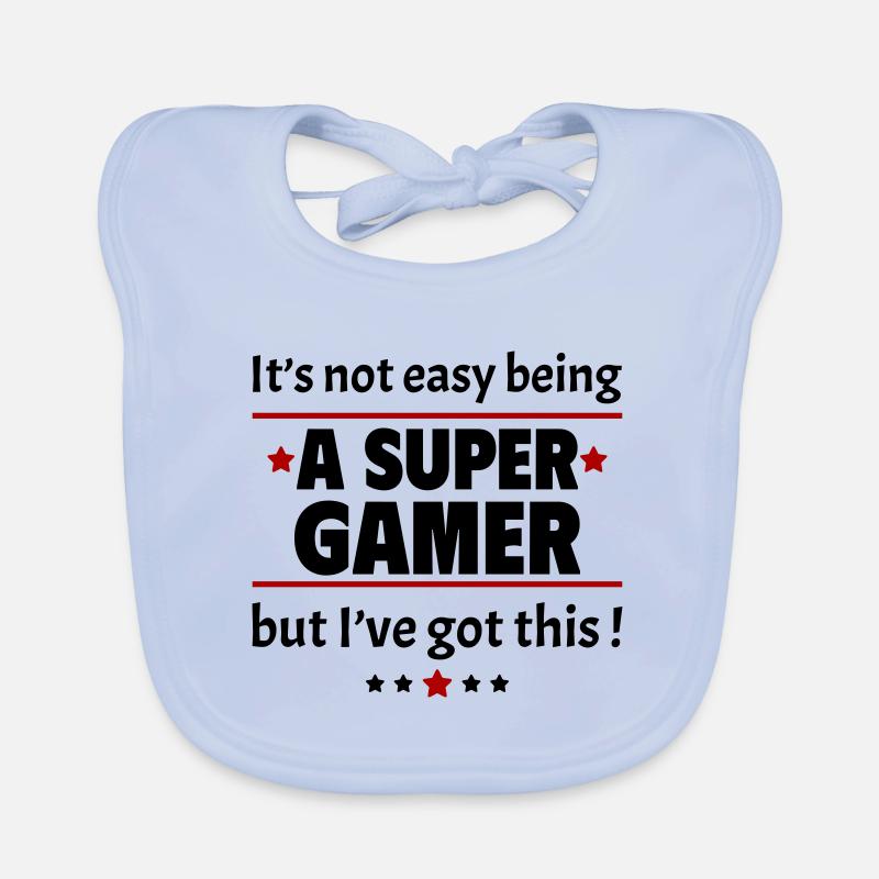 Not easy to be a super gamer Organic Baby Bibs