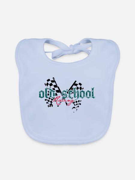 old school racing - Baby Bio-Lätzchen - sky Blue - Vorne