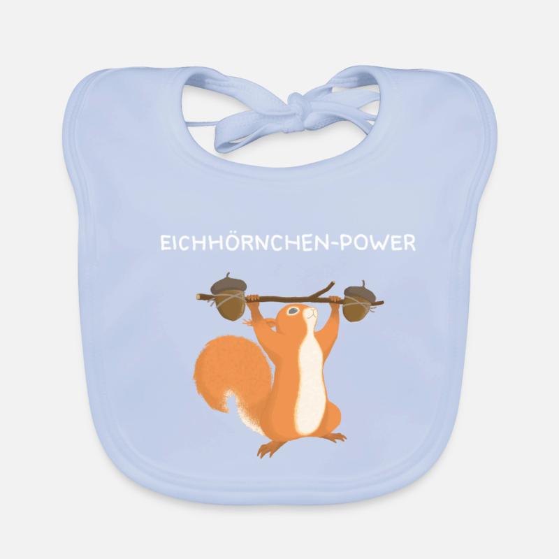 Squirrel power strength training Organic Baby Bibs