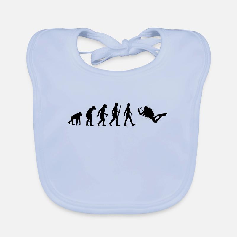 Evolution human monkey diver diving scuba diving Organic Baby Bibs