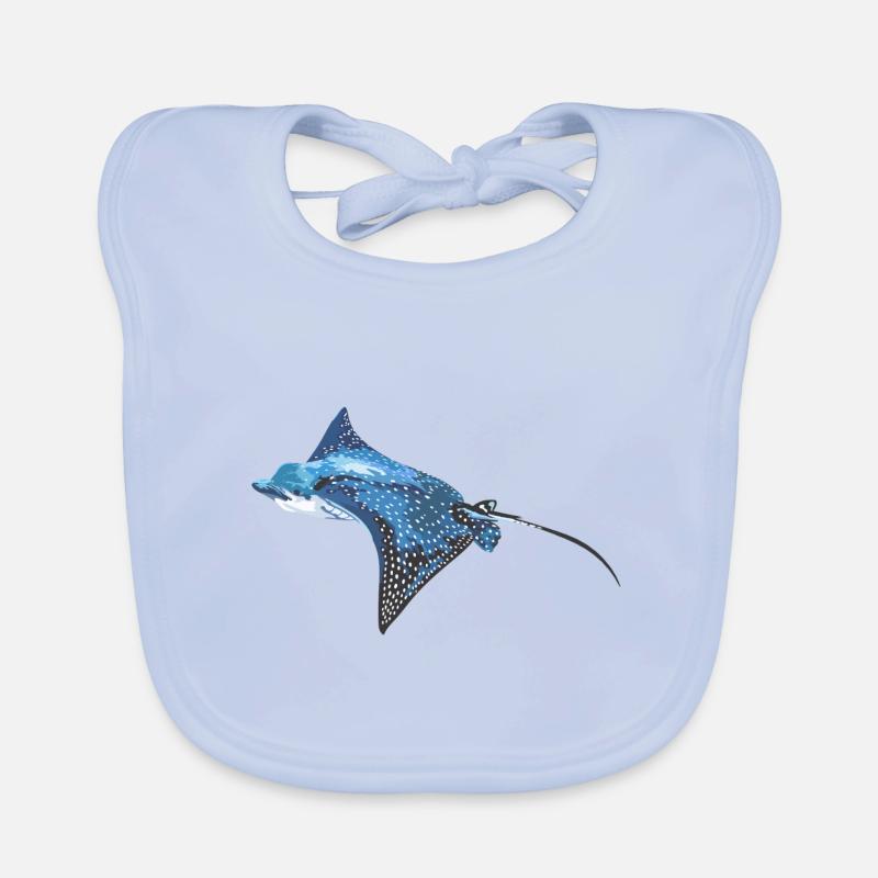 Rays, eagle rays, fish, sea creatures Organic Baby Bibs