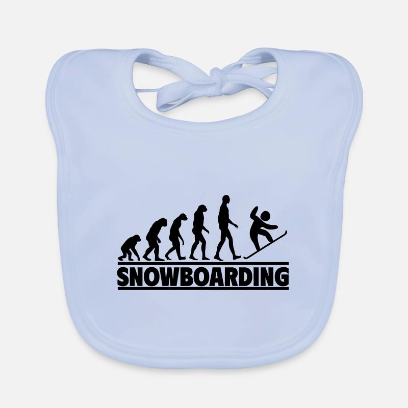 Snowboarding Evolution: Humans conquer Organic Baby Bibs