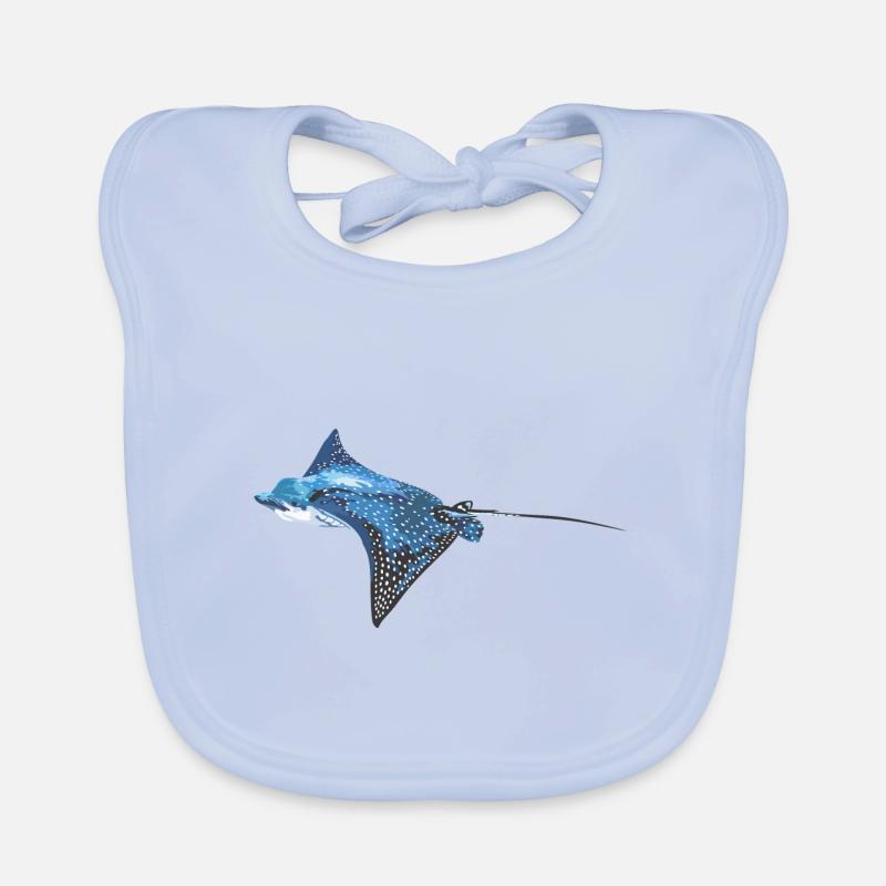 Rochen - Baby Bio-Lätzchen - sky Blue