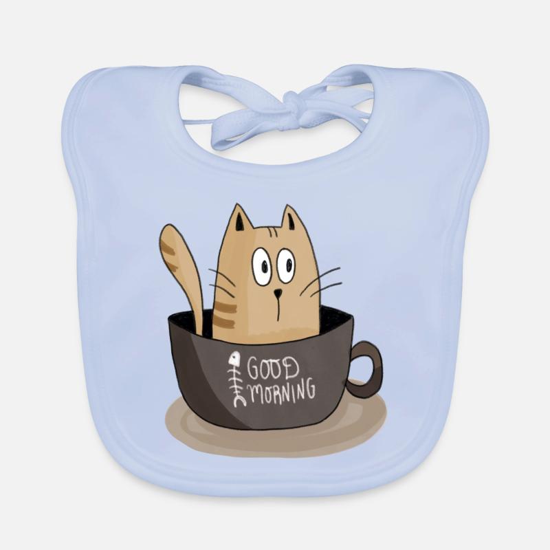 Morgon katt Ekologisk babyhaklapp