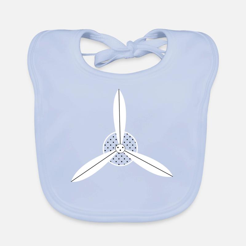 White airplane propeller Organic Baby Bibs