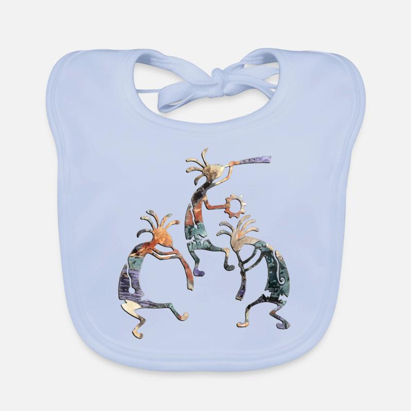 Nativi americani - Kokopelli Musicans Trio 1 Bavaglino ecologico per neonato