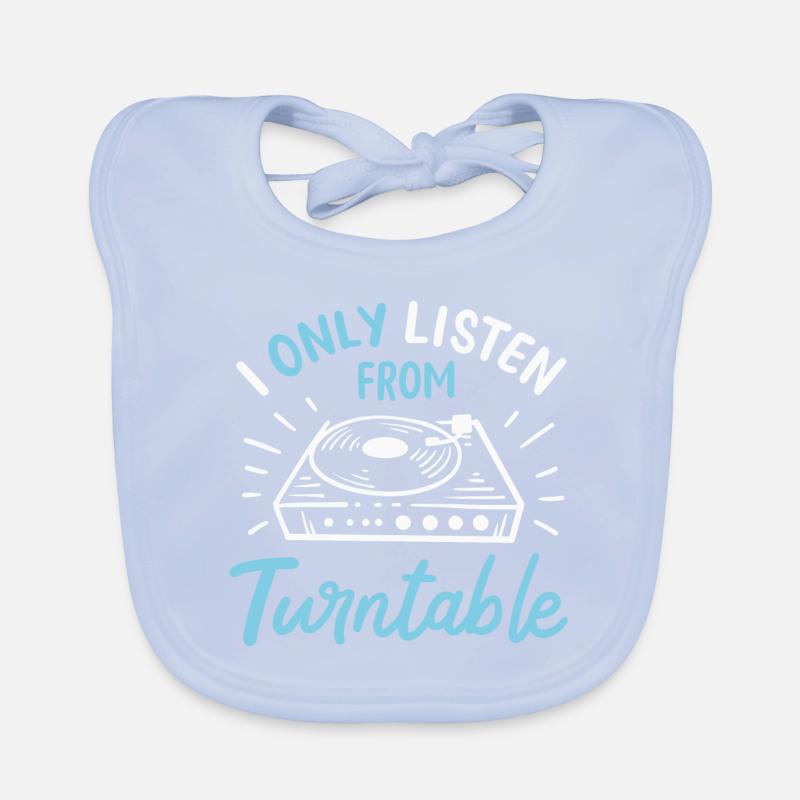 I Only Listen From Turntable Baby Bio-Lätzchen