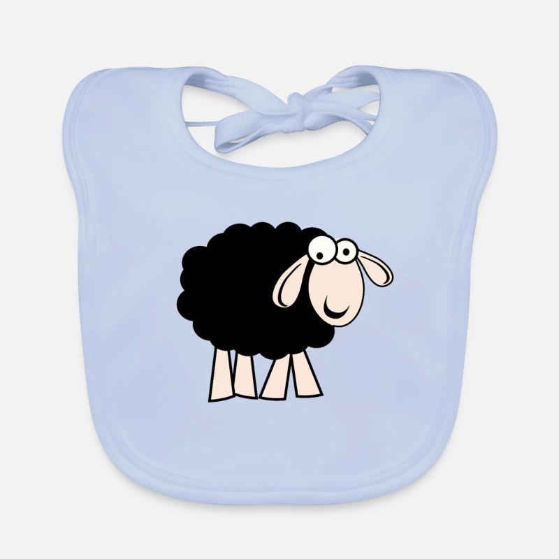 Schwarzes Schaf - Baby Bio-Lätzchen - sky Blue