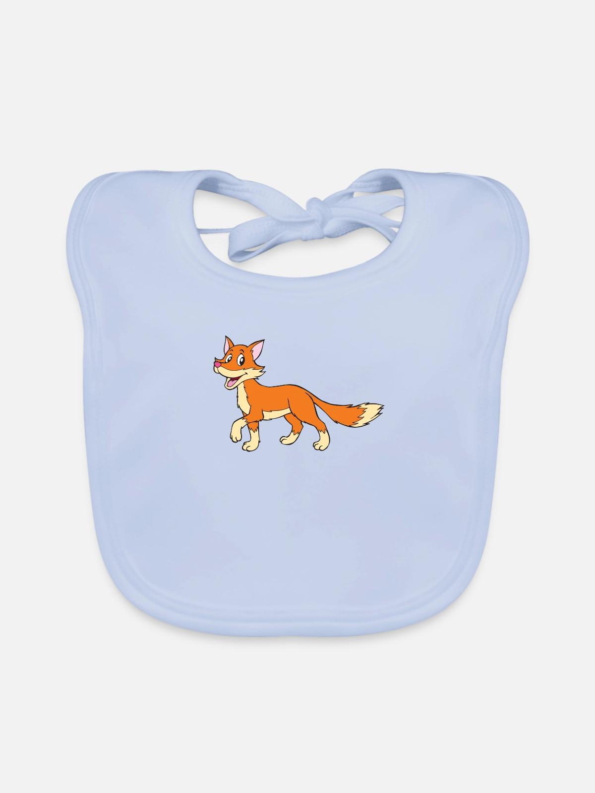 Fuchs - Baby Bio-Lätzchen - sky Blue - Vorne