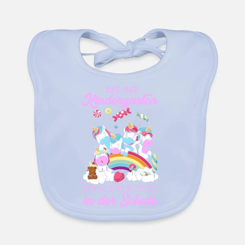 1. Klasse Einschulung Schulanfang Einhorn Geschenk Baby Bio-Lätzchen