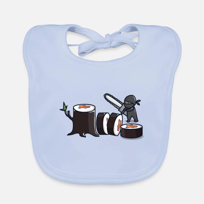 Sushi ninja with chainsaw Organic Baby Bibs