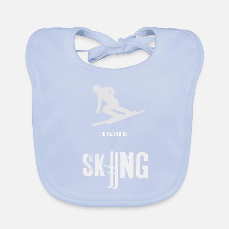 Skiing - Skiing - Skiing - Skiing Organic Baby Bibs