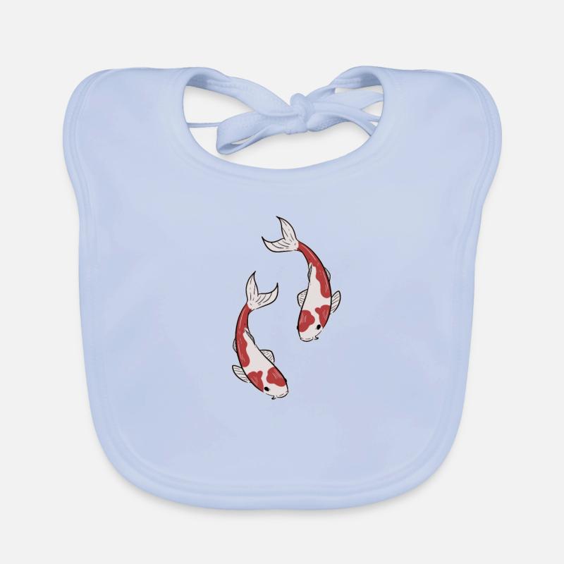 Koi Koi Koi - Bavoir bio Bébé - bleu ciel