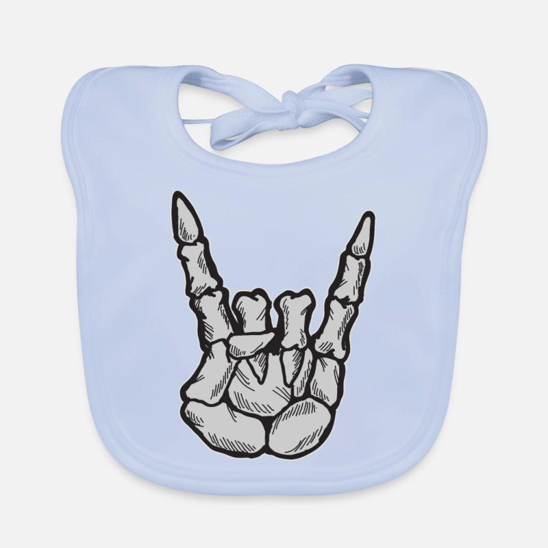 Rock and roll - Bavoir bio Bébé - bleu ciel