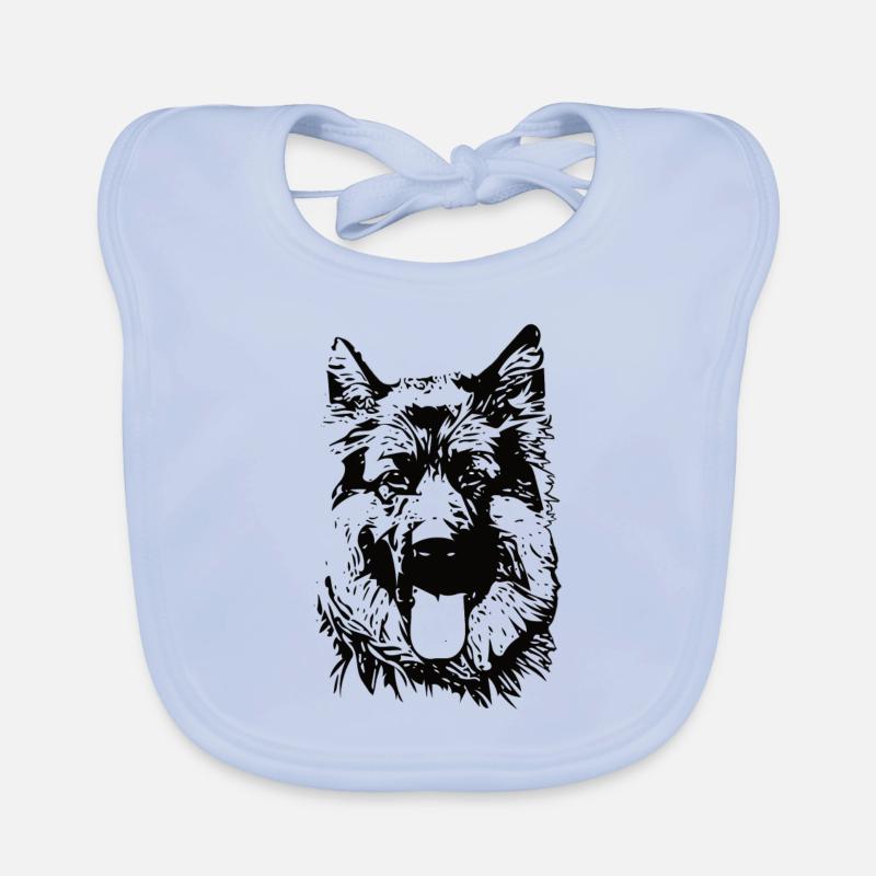 Deutscher Schäferhund GSD - Baby Bio-Lätzchen - sky Blue