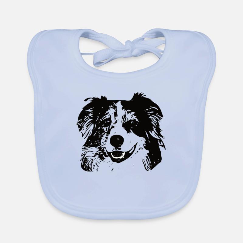 Australischer Schäferhund Australier - Baby Bio-Lätzchen - sky Blue