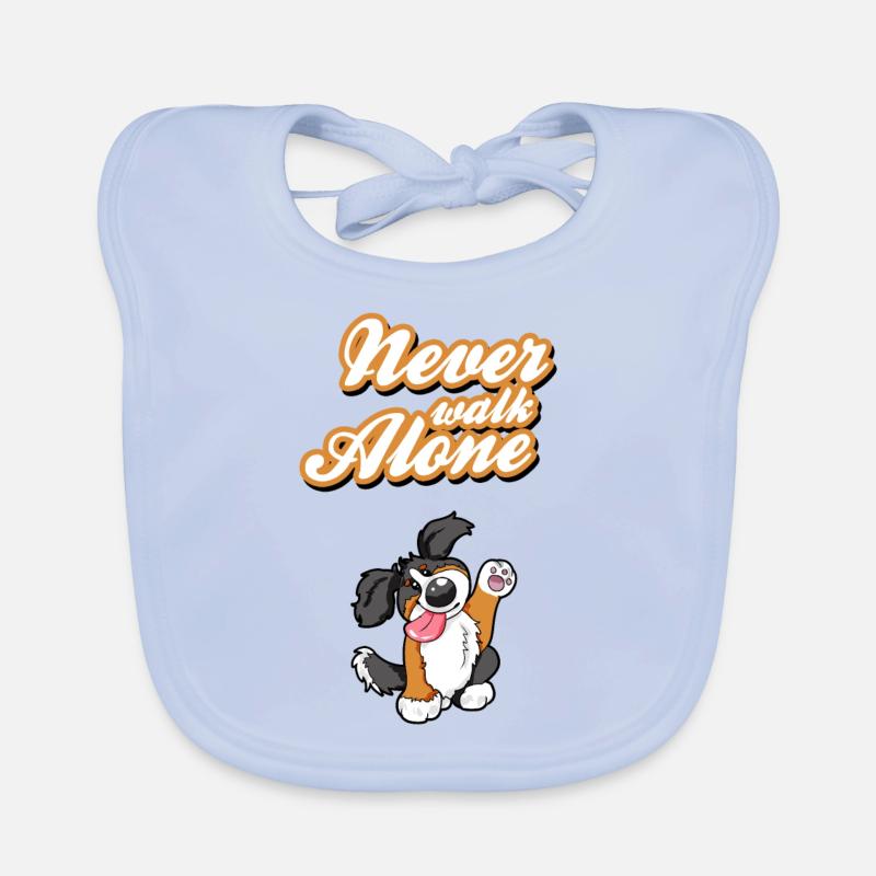 Never Walk Alone Bernese Mountain Dog Gift Organic Baby Bibs