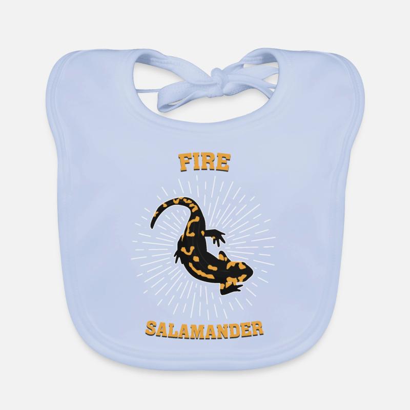 Feuersalamander Salamander Eidechse Echse Geschenk Baby Bio-Lätzchen