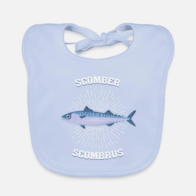 Scomber scombrus Mackerel Gift Saltwater Fish Organic Baby Bibs