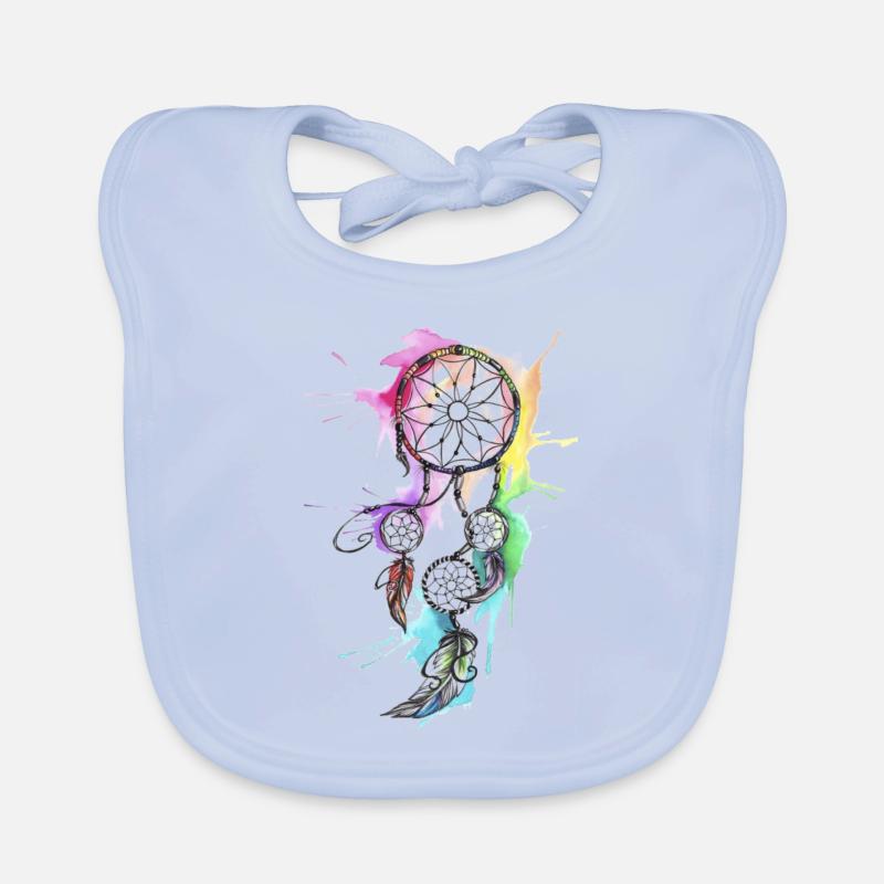 TRAUMFÄNGER REGENBOGENFARBEN Baby Bio-Lätzchen